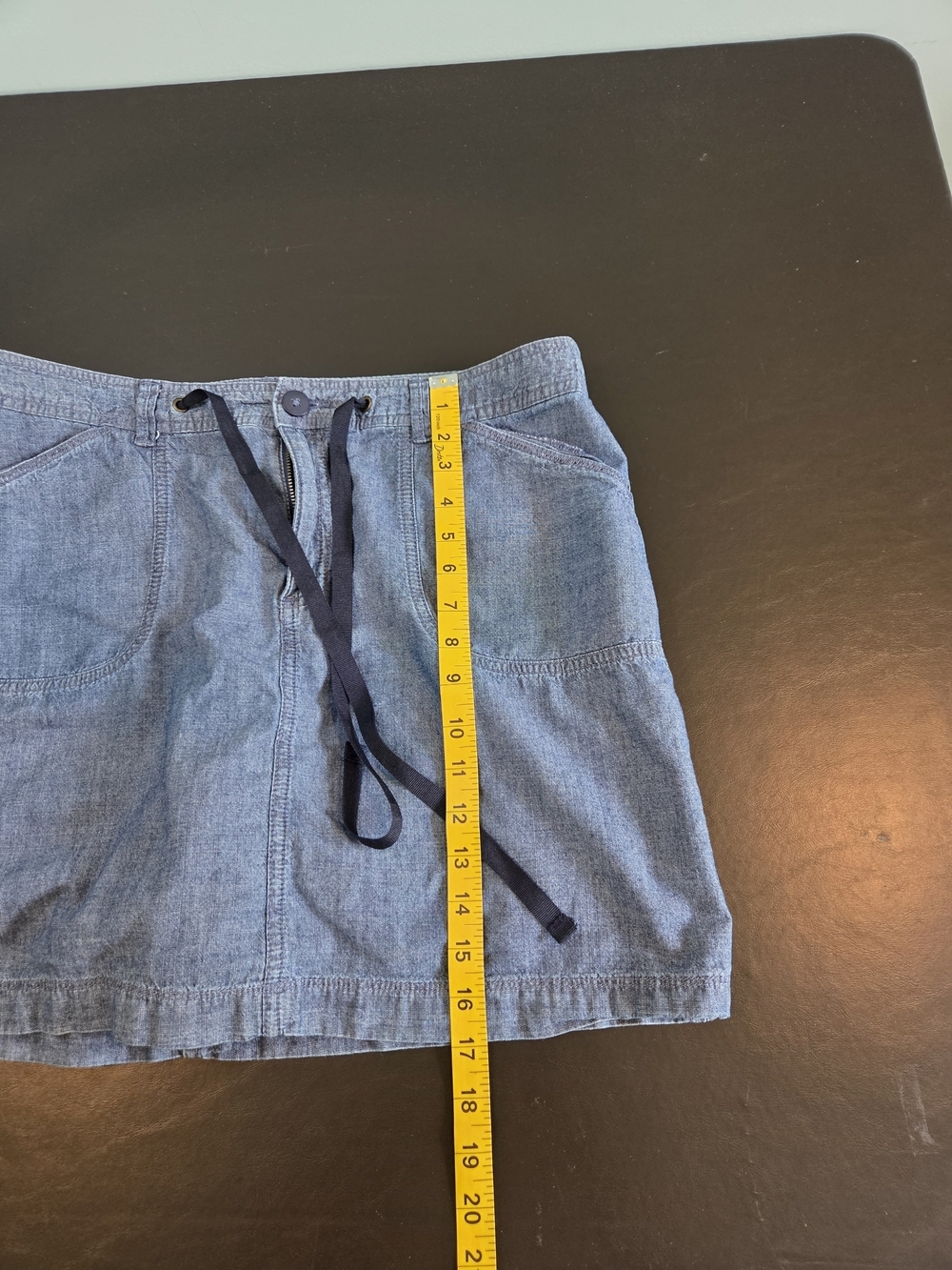White Stag Size 12 Chambray Denim Skort with Drawstring Waist 100% Cotton - Picture 9 of 10